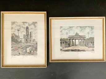 Pair Of Vintage Berlin Prints, Signed Alder