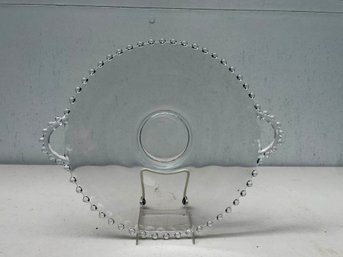 Vintage Imperial Glass Candlewick Handled Cake Plate