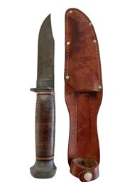 WWII USN MARK 1 Utility Knife With Sheath 5' Blade- This One Was Made For The Civilian World Stamped RH PAL 35