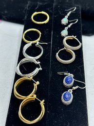 6 Pair Nice Costume Jewelry Earrings By Liz Clairborne,  Cate & Chole And More