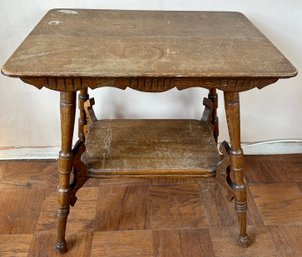 Vintage Solid Wood 2 Tier Table