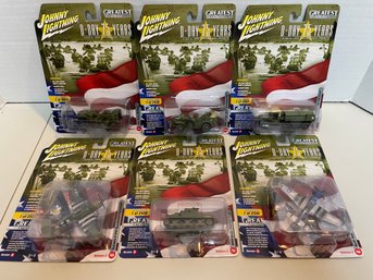 Johnny Lightning , Set Of 6 D-DAY 75' YEARS Military Die Cast Models. (#155)