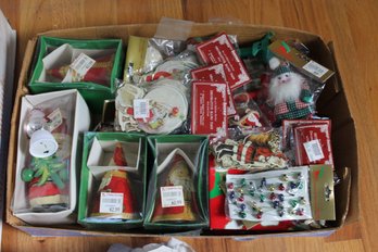 Box And Tray Of Christmas Decor