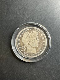 1897 Barber Silver Quarter