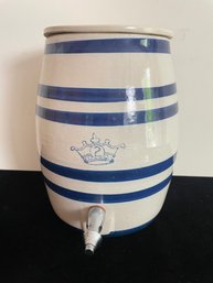 Vintage Kings Crown Stoneware Water Dispenser Crock