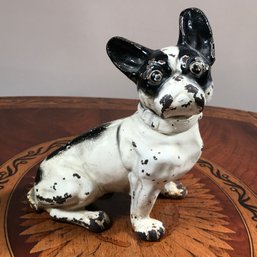 Amazing Antique HUBLEY French / Boston Terrier Door Stop - GREAT ORIGINAL PAINT - These Sell For $275-$375 !!