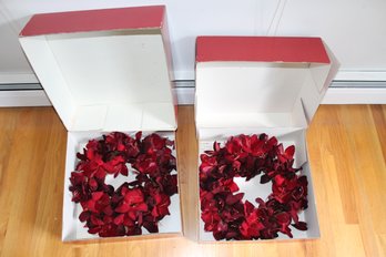 2 Boxed 16 In Poinsettia Wreathes