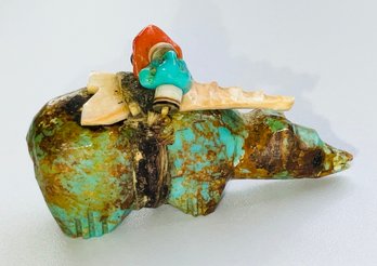 Sweet Turquoise Miniature Bear With Pack