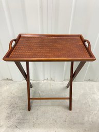 Rattan Tray Table Stand Lot 2 21x14x26