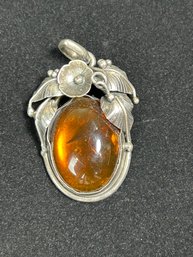 Sterling And Amber Pendant