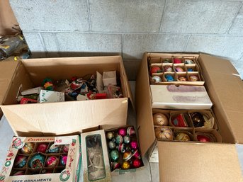 2 Boxes Of Vintage Christmas Ornaments