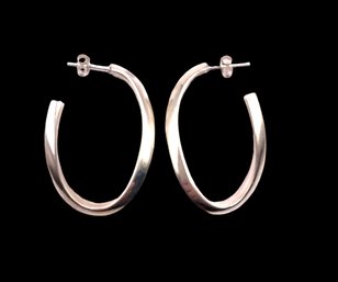 Vintage Sterling Silver Hoop Style Earrings