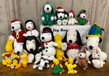 Lot Of Snoopy And Woodstock Stuffed Animals #4 - Does NOT Include The Toy Box.