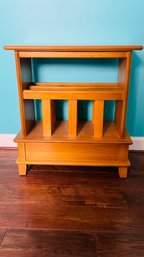 Wooden Side Table With Magazine Rack