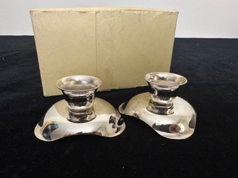 Danish Silver Plate Candle Holders
