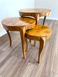 Vintage Burlwood Nesting Tables