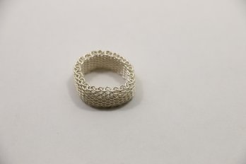 Sterling Silver Mesh Ring Size 6