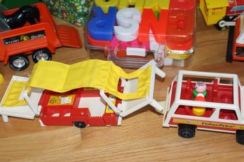 Assorted Fisher Price Toys And Orange Die Cast Blazer