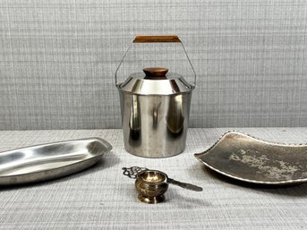 Vintage Mid Century Metal Bar Ware And More