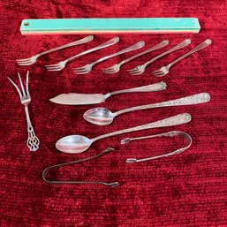 Sterling 925 Silver Assortment Utensils Stieff Forks Mini Tongs Deco Total 235 Grams