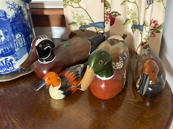 FOUR PAINTED WOOD DUCKS