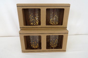 A Set Of 4 Gold Confetti Tumblers - New In The Box