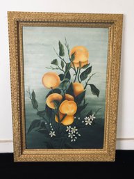 Original Framed Oil On Board - Oranges And Blossoms