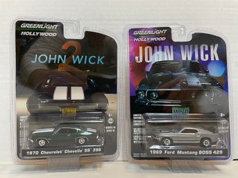 Greenlight Hollywood  Pair Of JOHN WICK Die Cast Cars. (#158)