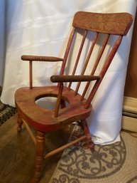 Childs Potty Chair Or Planter - 24 Inches Tall - Nice Carved Back