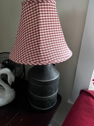 Pair Of Vintage Farmhouse Converted Metal Milk Jug Lamps