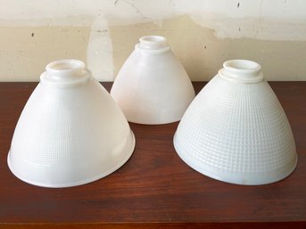 Three Milk Glass Torchiere Shades