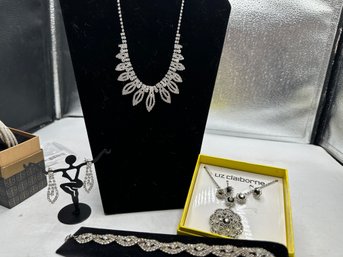 Fancy Costume Jewelry By Liz Claiborne And Fancy Rhinestone Pieces