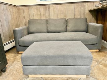 Gray Upholstered Sofa With Ottoman - By Target