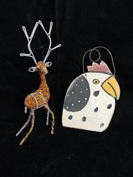 Wired Deer And Hen Decor