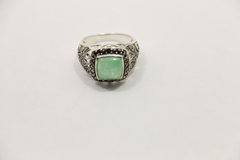 Sterling Silver Jade Ring Size 7