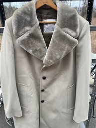 Vintage Mens London Fog Faux Fur Lined Trench Coat