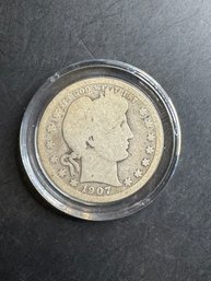 1907 Barber Silver Quarter