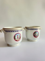 A Pair Ginori Porcelain Cache-Pots