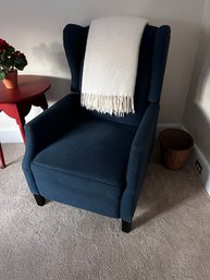Navy Upholstered Wingback Easy Chair