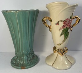 Hull Floral Vase And Green Vase