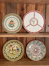 Lot Of 4 Painted Italian Plates