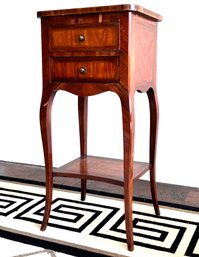 A Vintage Inlaid Marquetry Telephone Table, Made In France For B. Altman & Company