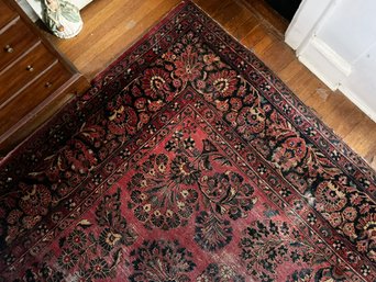 A Vintage Isfahan (Iranian) Hand Knotted And Dyed Wool Rug