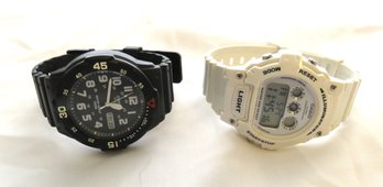 2 Casio Watches Digital Illuminator And Dive Style Water Resistant Watch