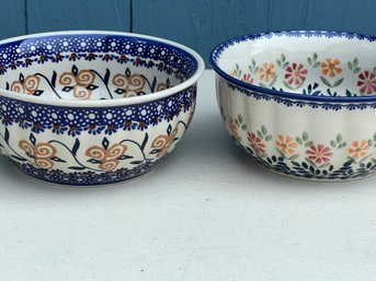 Handmade Polish Pottery Bowls Ceramika Z Boleslawca Signed