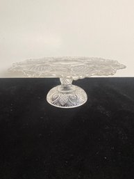Clear Glass Vintage Pedestal Cake Platter