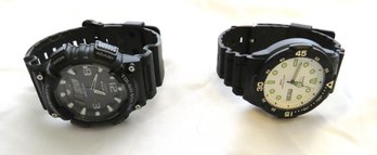 2 Casio Dive Style Watches Water Resistant Calendar