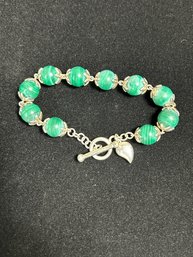 Sterling And Malachite Bracelet