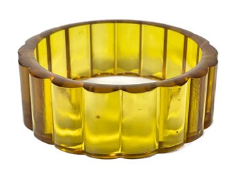 Vintage Apple Juice Bakelite Plastic Ribbed Bangle Bracelet