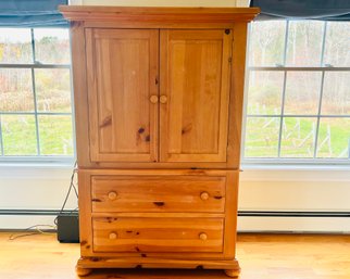 Broyhill Solid Knotty Pine Entertainment Cabinet / Armoire